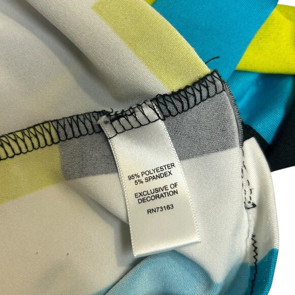 Melissa Paige Multicolor Block 1/2 Zip Long Sleeve Stretchy Top Size S - Picture 2 of 5